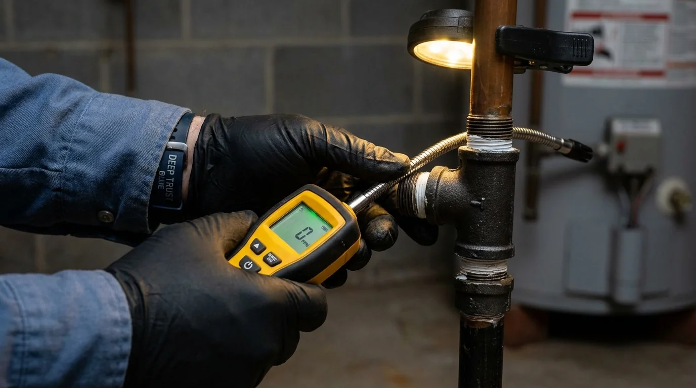 Gas leak detection with electronic sniffer by Johns Plumbing LLC in Norristown