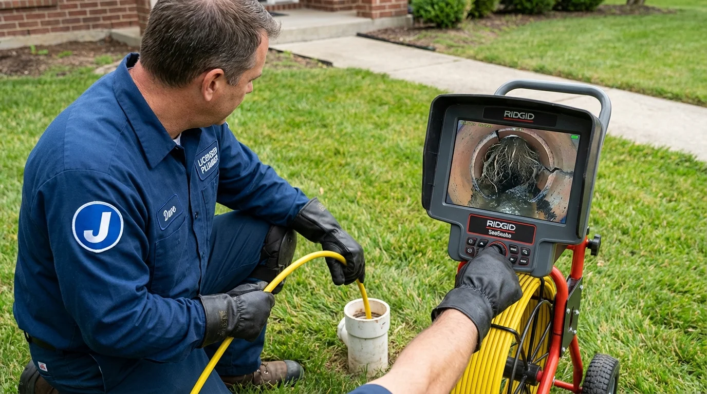Sewer camera inspection being performed by Johns Plumbing LLC in Norristown